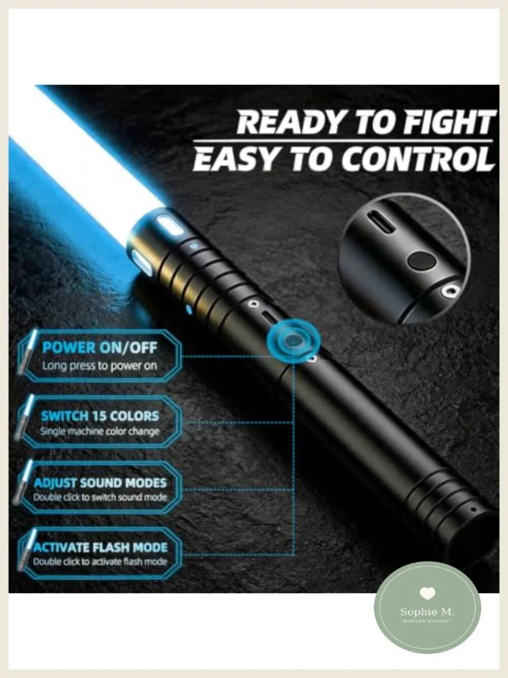 2 Pack Dueling Lightsabers USB-C Rechargeable Metal Hilt RGB 15 Colors FX Sound